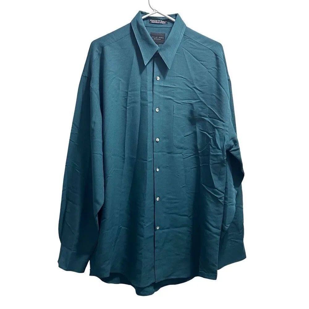 Men’s After Dark By Falcon Bay Green Long Sleeve Button Down Shirt Size L